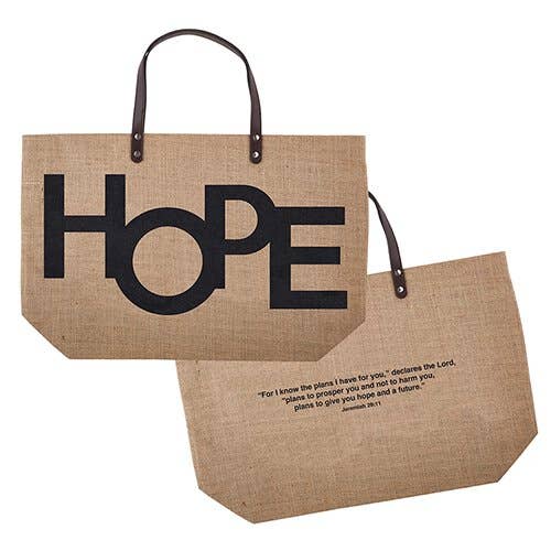 Faithworks by Creative Brands - Jute Tote Bag - HOPE / Jeremiah 29:11