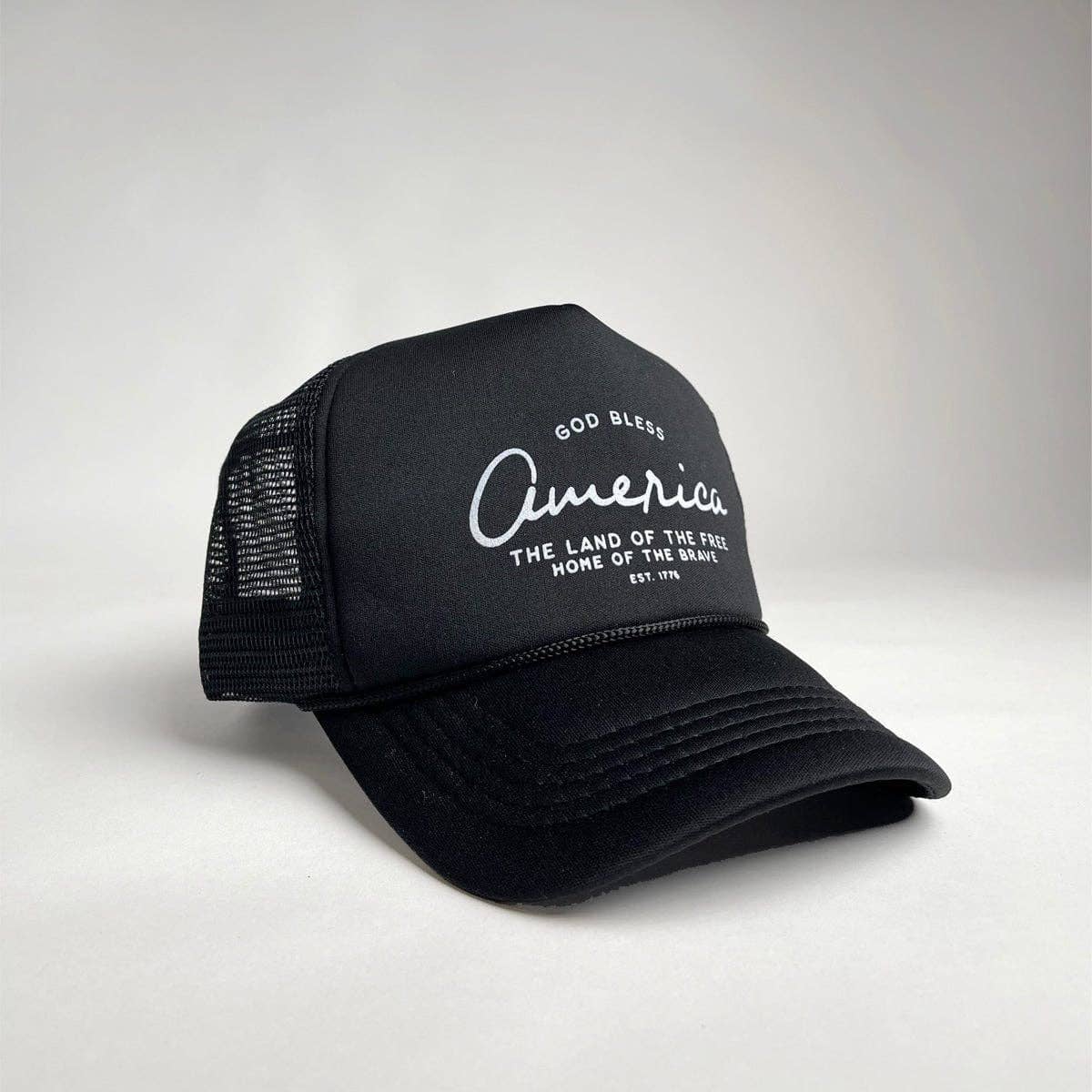 In God We Must - 'God Bless' Trucker Hat- Black