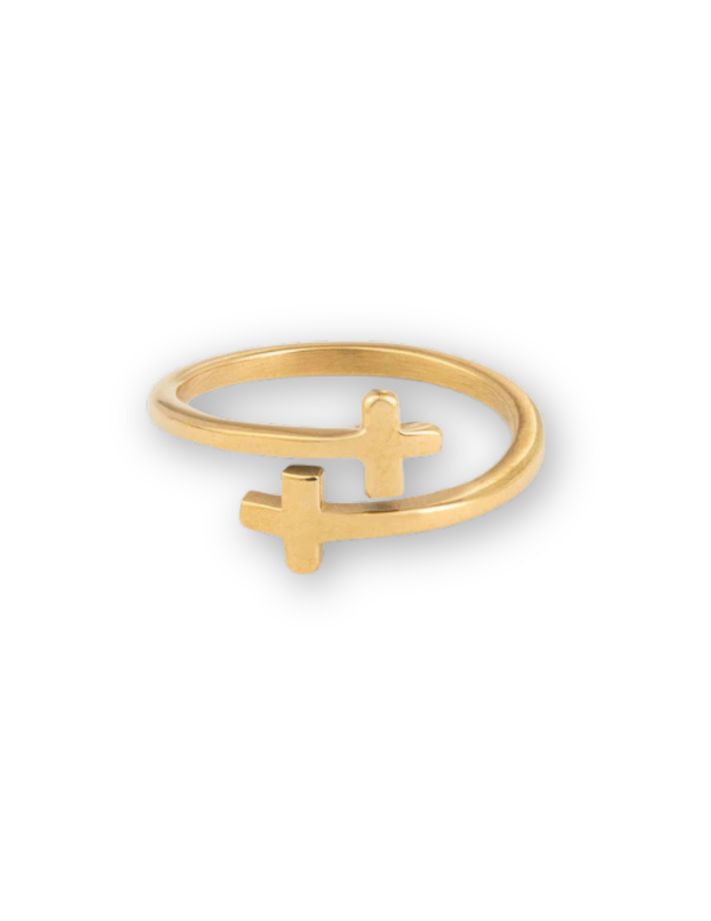 Gold Wrapped Cross Ring