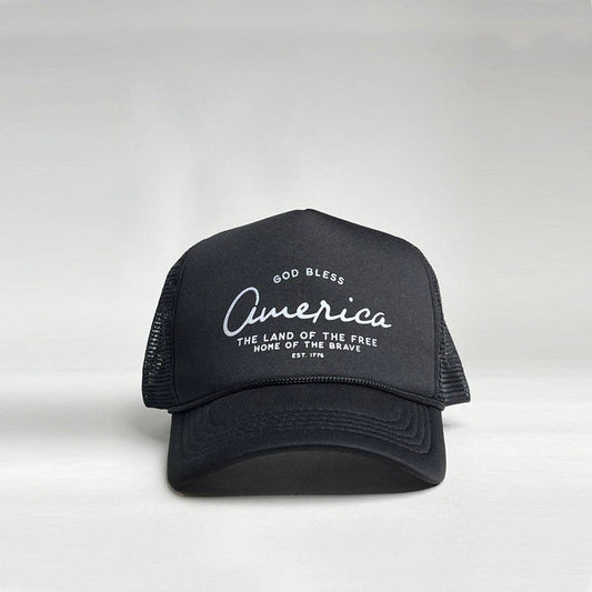 In God We Must - 'God Bless' Trucker Hat- Black