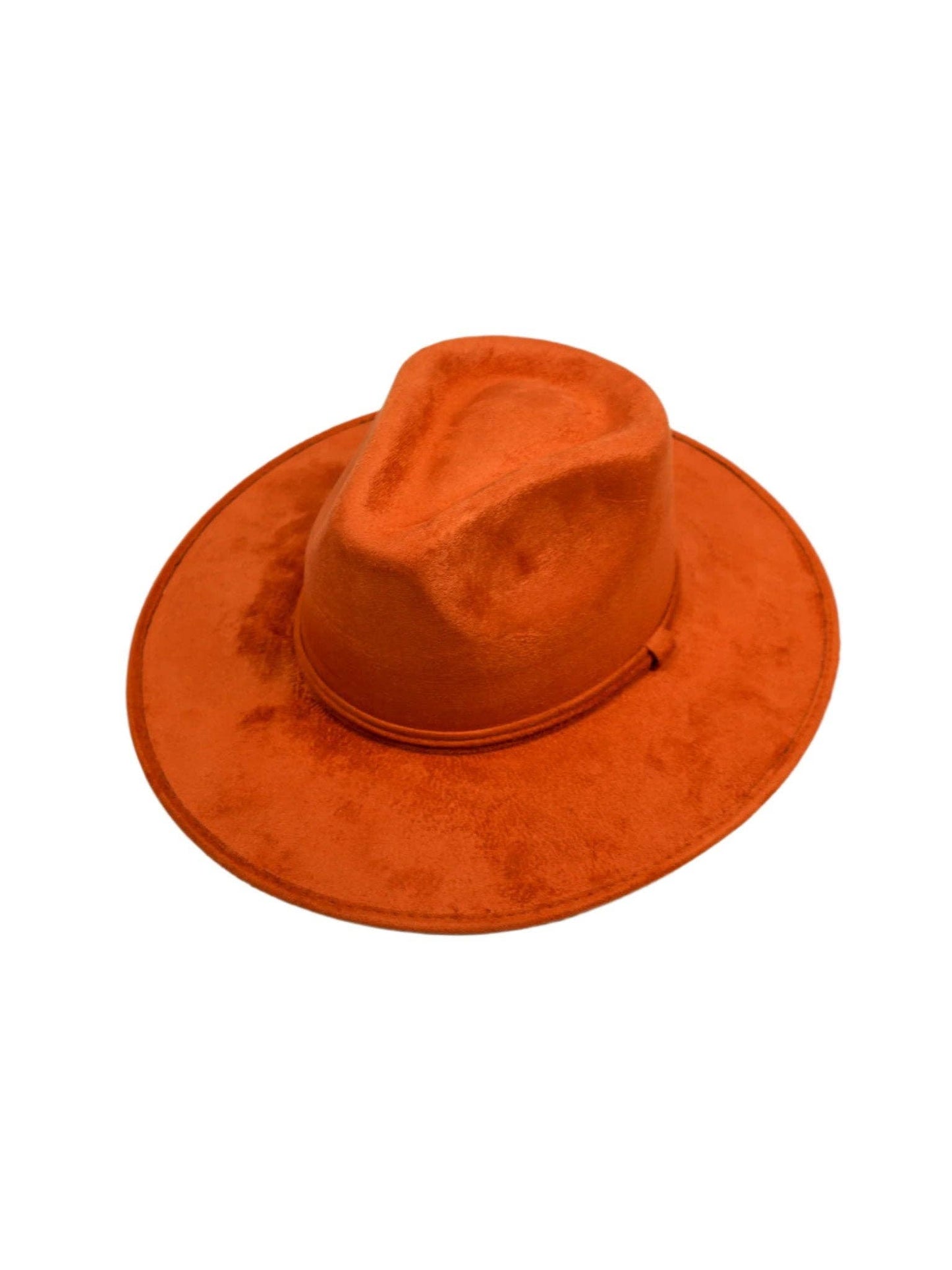Vegan Suede Rancher Hat - Orange