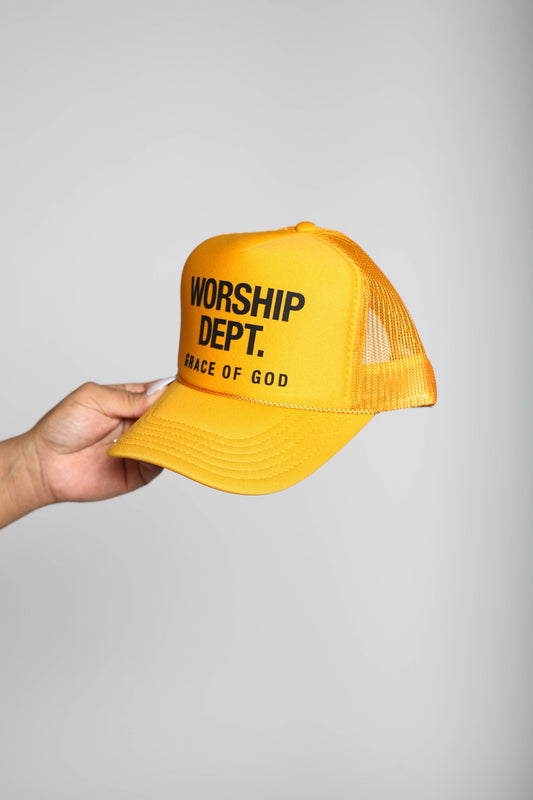 Worship Dept Trucker Hat - Mustard